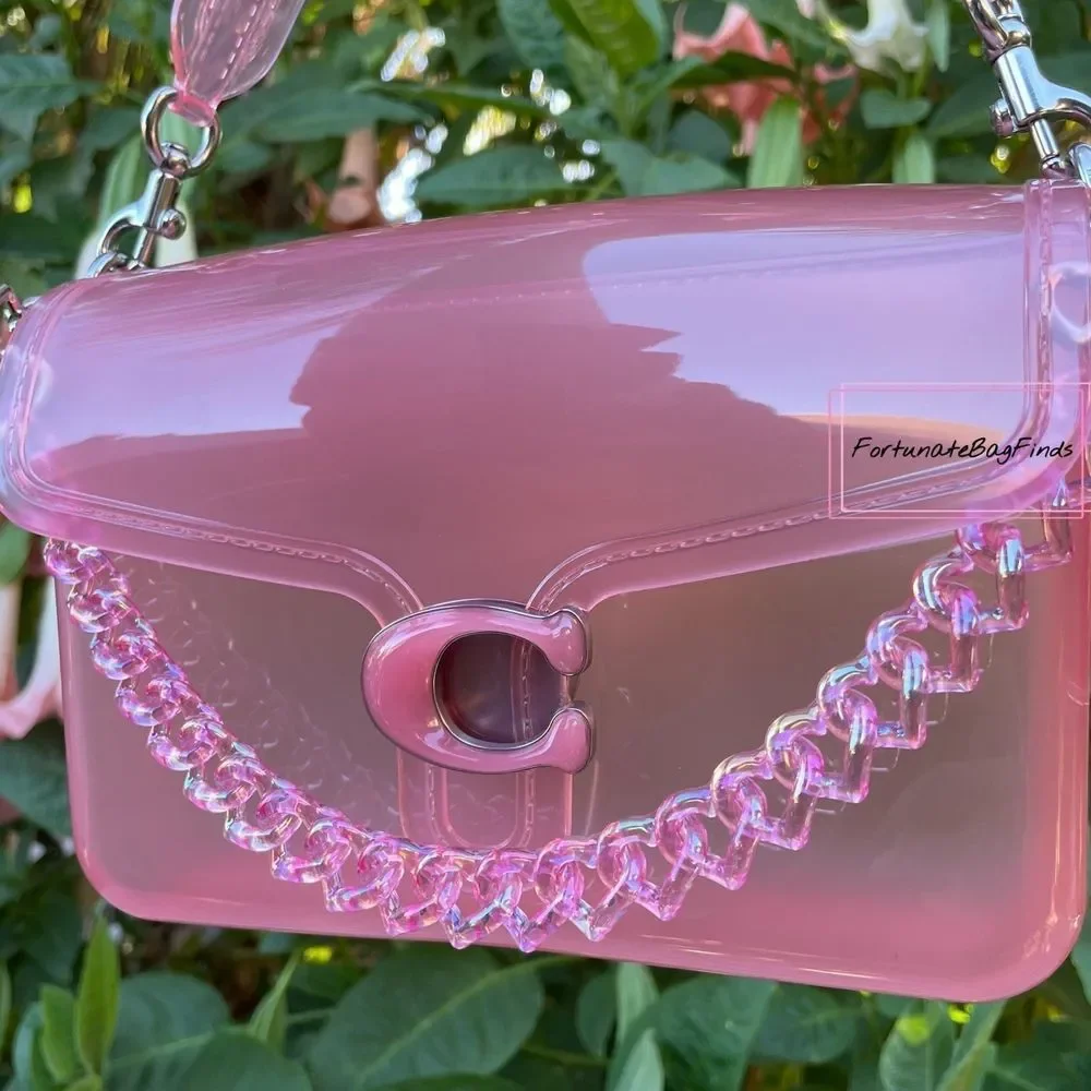 Hot Pink TRIPLE HEARTS Novelty Resin Bag Strap Purse Chain Girly Cute Kawaii Y2K - Picture 7 of 11